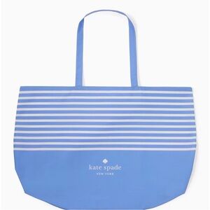 kate spade blue and white striped tote bag